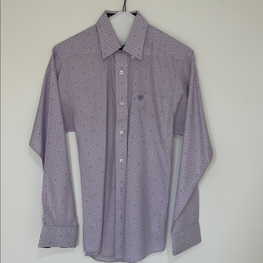 Ariat Men's Light Purple Patterned Dress Shirt